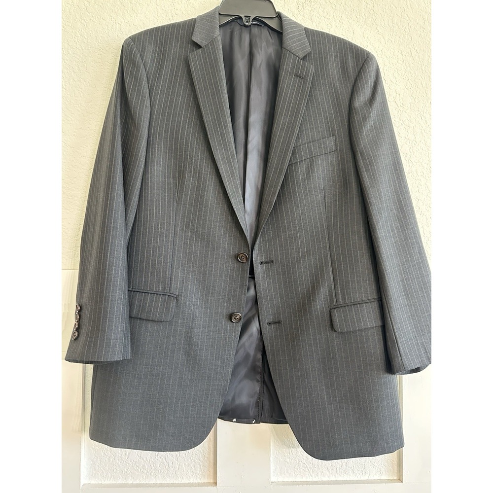 Polo Ralph Lauren Blazer Mens 42R Grey Pinstripe Sport Coat